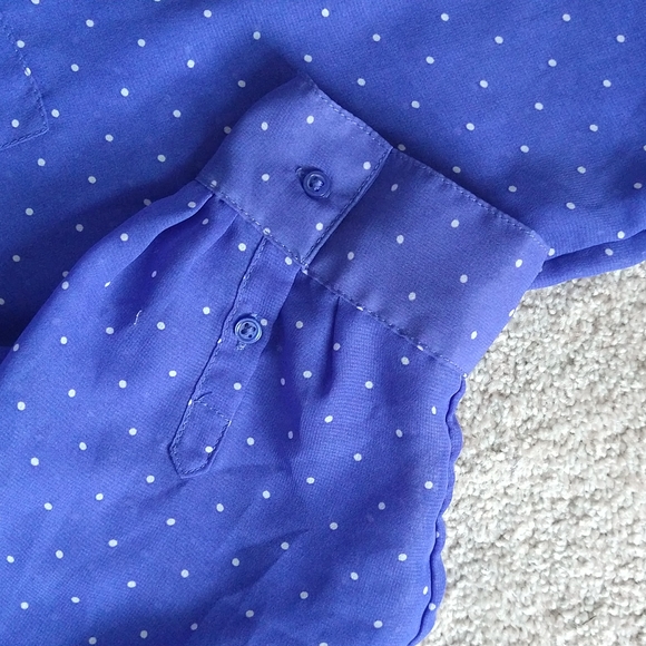 Gap purple polka dotted blouse size Large - Picture 10 of 10
